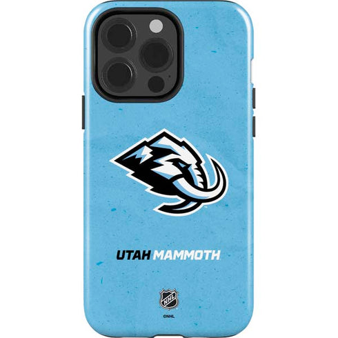 NHL Utah Mammoth Distressed Blue iPhone 15 Pro Impact Case